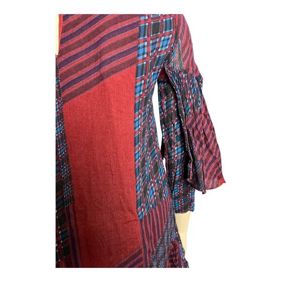 Zara Trafaluc Collection Women's Tunic Mini Dress Small Patchwork boho Indie - Picture 6 of 8